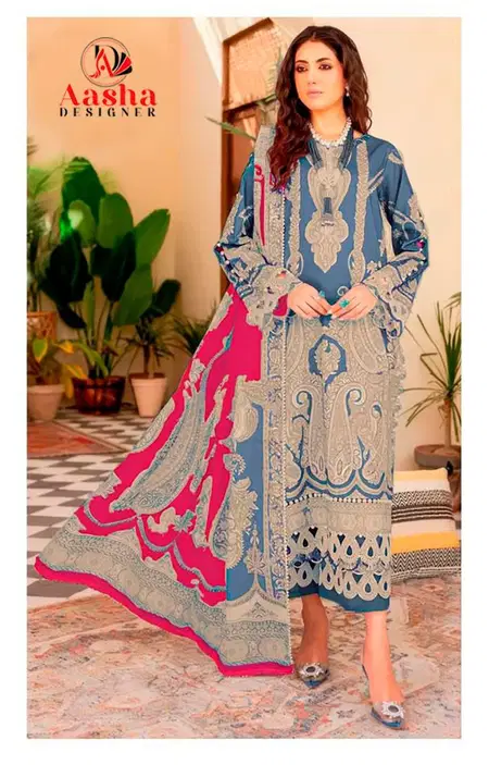 Aasha 1196 Cotton Lawn Dupatta Cotton Pakistani Salwar Suits Exporters In India

